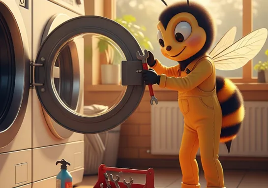 Worker Bee In Coveralls Repairing A Washer 600X600