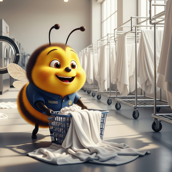 Cute Worker Bee Cleaning Linens 600X600